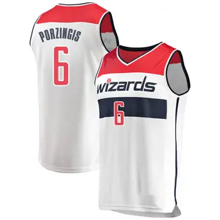 Men's Kristaps Porzingis Washington Wizards White Jersey - Association Edition - Fast Break