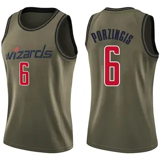 Women's Kristaps Porzingis Washington Wizards Green Salute to Service Jersey - Swingman
