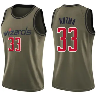 Women's Kyle Kuzma Washington Wizards Green Salute to Service Jersey - Swingman