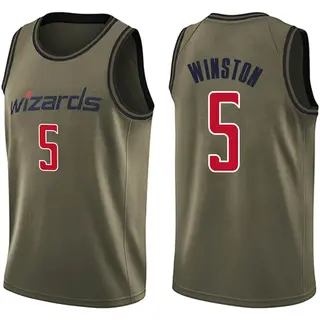 Youth Cassius Winston Washington Wizards Green Salute to Service Jersey - Swingman